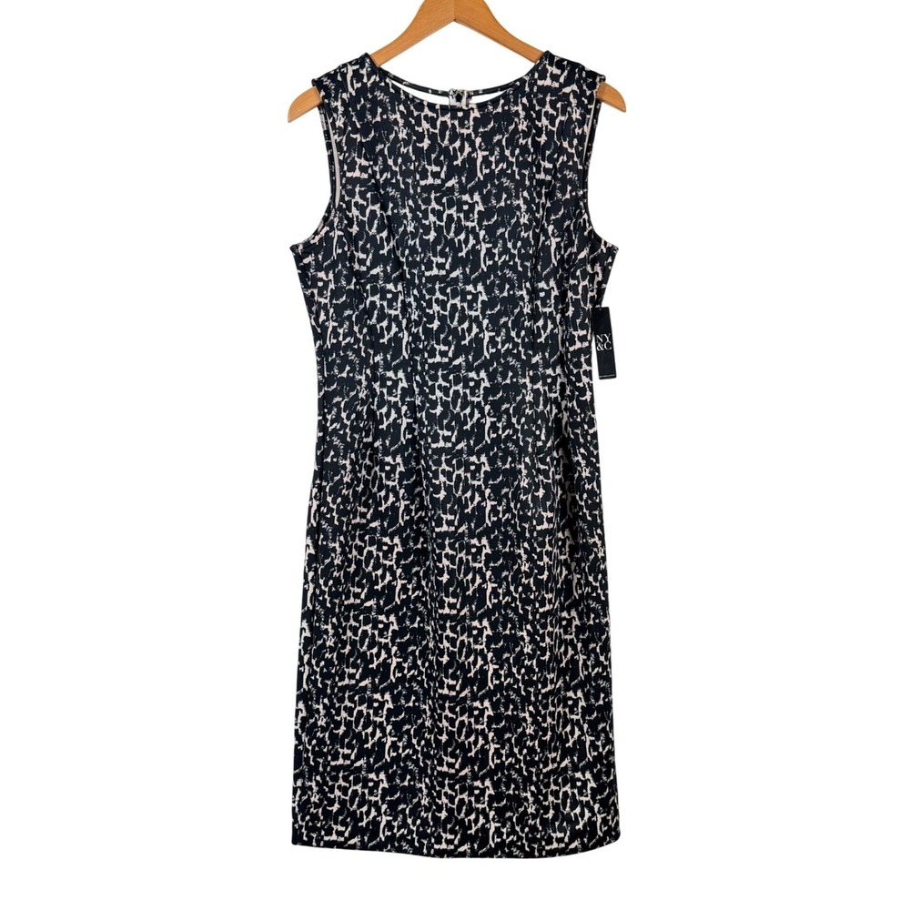 New York & Company Sheath Dress L Abstract Stretch Sleeveless‎ Work Office New